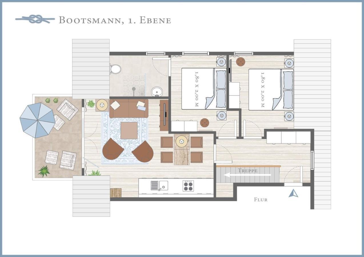 Ferienwohnung Bootsmann Лангеог Екстериор снимка